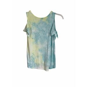 Justice Blue Yellow Tie Dye Cold Shoulder Top 10